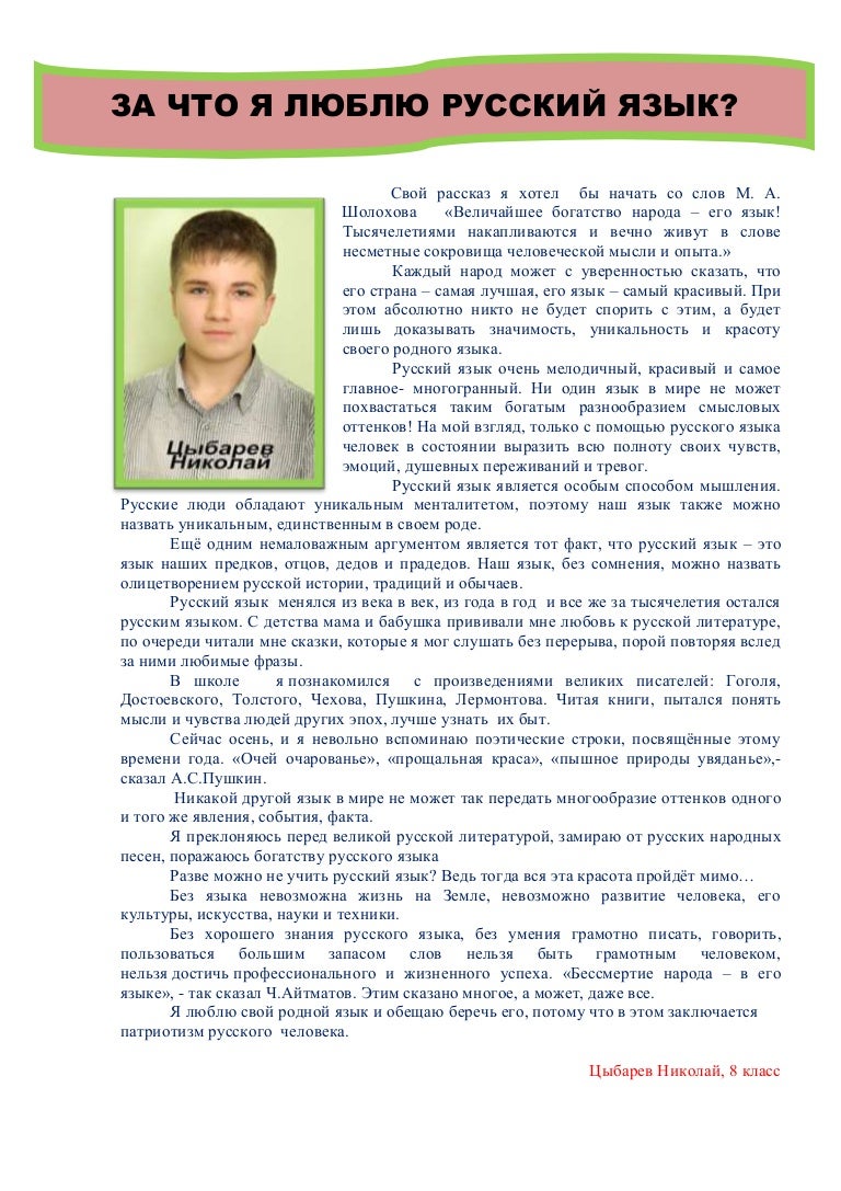 Эссе Я Люблю Свой Родной Язык Эссе Я Люблю Свой Родной Язык